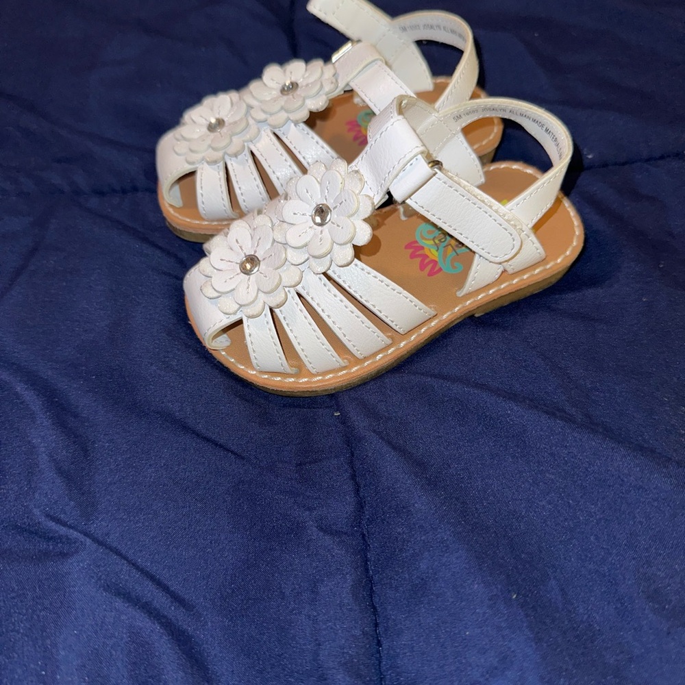 White Floral Kids Sandals